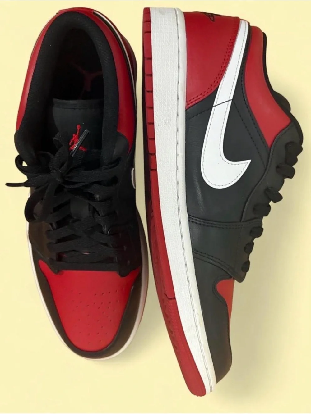 Jordan Low-Top Sneakers in Black and Red NWT